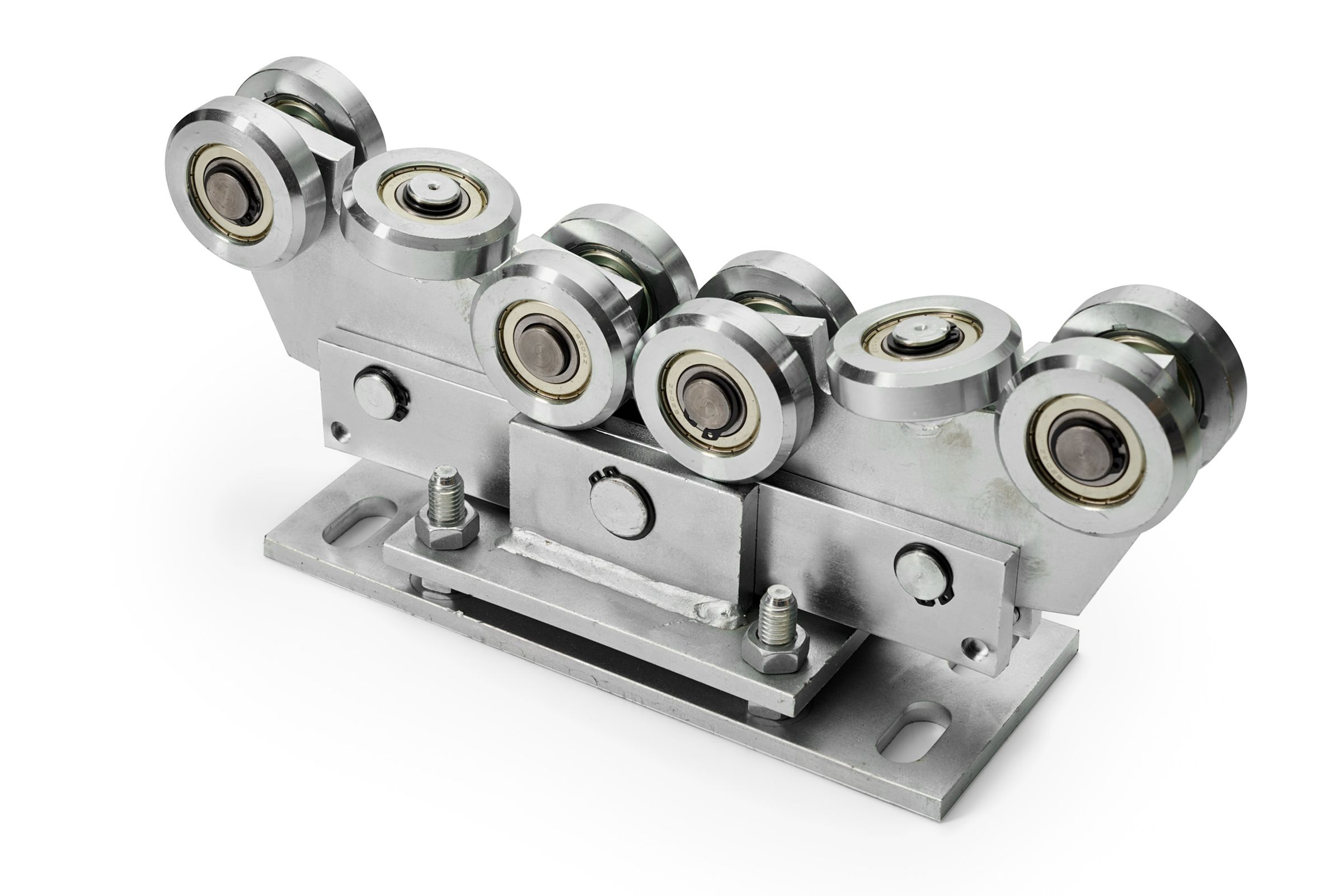 X00084 WÓZEK 10-ROLKOWY PODWÓJNIE WAHLIWY Z ROLKAMI STALOWYMI